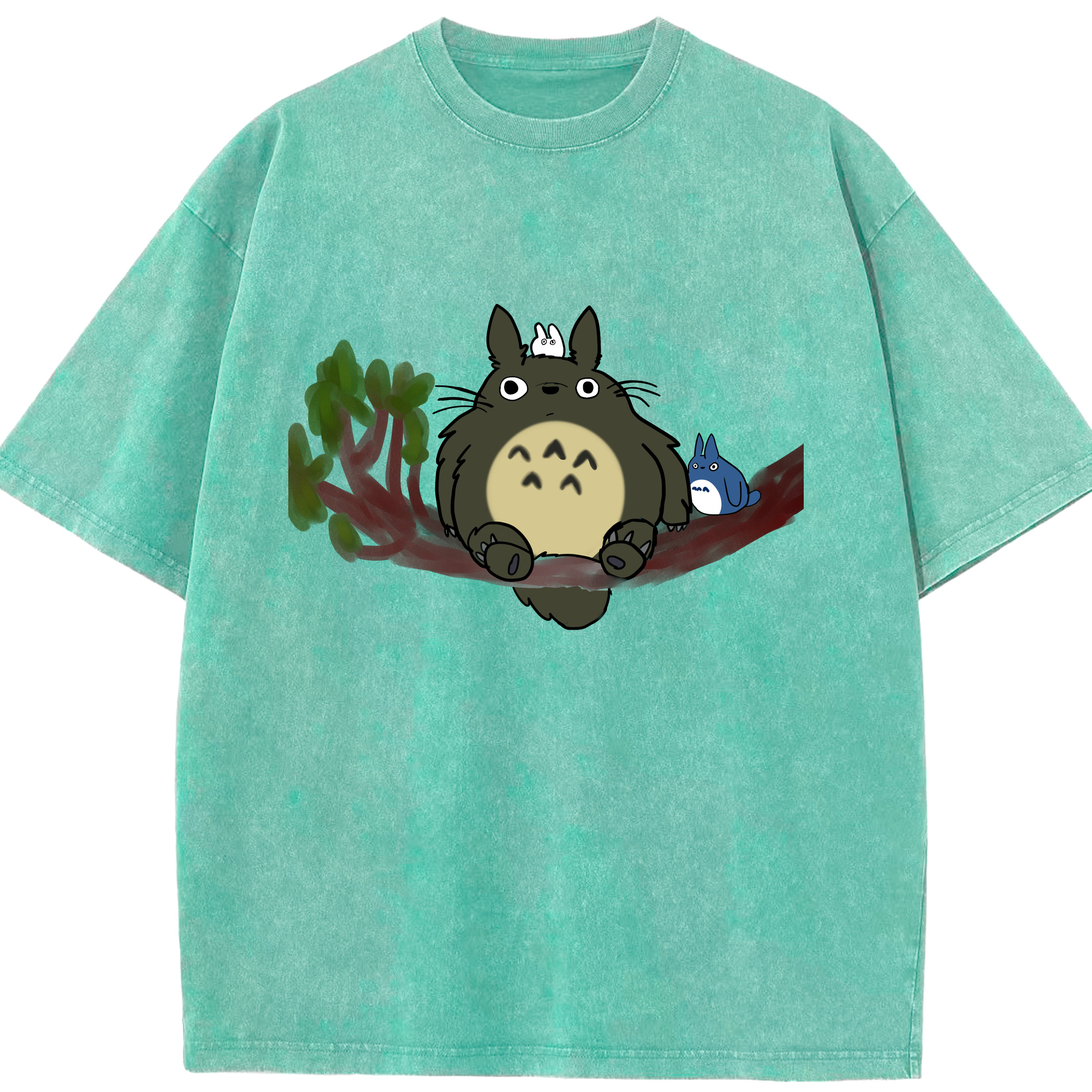 （画像用） となりのトトロ 草壁メイ 草壁サツキ My Neighbor Totoro Satsuki Kusakabe Mei Kusakabe 綿100% ヴィンテージ風 半袖Tシャツ（フロントプリント）